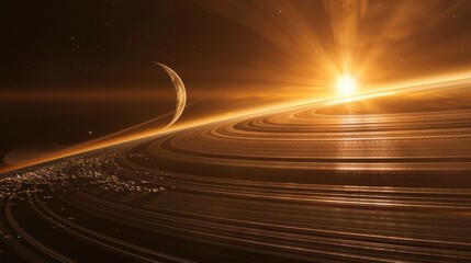 Wall Mural - Majestic Saturn and Its Glorious Rings in the Infinite Universe