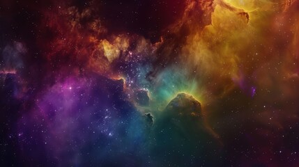 Wall Mural - Cosmic Symphony: Vibrant Star Formation in Distant Nebula
