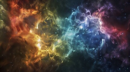 Wall Mural - Cosmic Symphony: Vibrant Interstellar Gas and Dust Clouds in Space