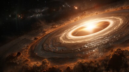 Wall Mural - stellar beauty unveiled: protoplanetary disk surrounding young star