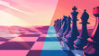 © Alina - Surreal abstract background with chess on a checkerboard