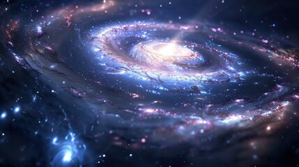 Wall Mural - Cosmic Beauty: Majestic Distant Galaxy with Central Bulge and Spiral Arms