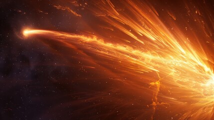 Sticker - radiant comet's tail glowing in sunlight - astronomical beauty in space exploration