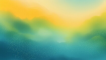 Wall Mural - watercolor Yellow green blue turquoise grainy gradient background noise texture effect summer 