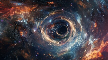 Wall Mural - cosmic connection: mesmerizing view of a wormhole in space-time