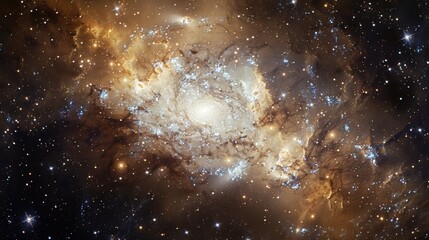 Wall Mural - Cosmic Wonder: Majestic View of Distant Galaxy with Bright Central Nucleus