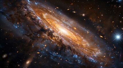 Wall Mural - Cosmic Serenity - A Majestic Glimpse of a Distant Galaxy's Brilliant Nucleus