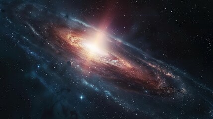 Wall Mural - cosmic splendor: the spectacular quasar illuminating a distant galactic core