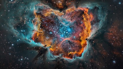 Wall Mural - Ethereal Beauty of the Rosette Nebula - A Colorful Cosmic Wonder