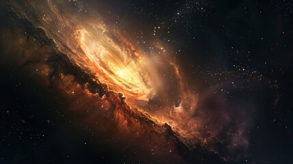 Wall Mural - Cosmic Catastrophe: Black Hole Devouring Distant Galaxy