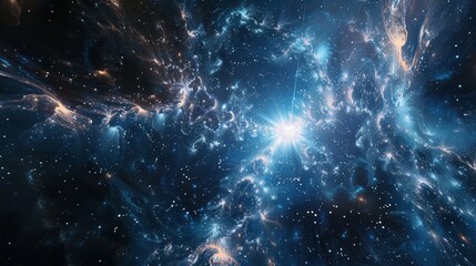 Wall Mural - Cosmic Dawn: An Enchanting Glimpse of the First Stars Formation in the Universe