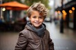 © Stocknterias - Portrait of a cute little boy on the street in the evening