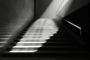 Canvas Print - Staircase in Light and Shadow