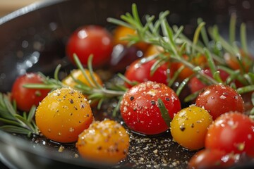 Canvas Print - Fresh Cherry Tomatoes with Herbs