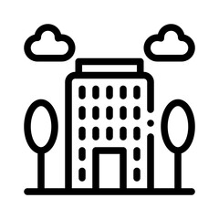 office building line icon