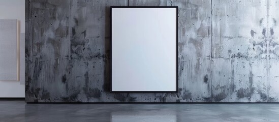 Poster - White card framed in black with copy space image on a blank background emphasizing interior design and decor