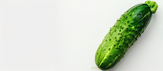 Wall Mural - A fresh cucumber with a white isolated background for copy space image