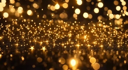 Wall Mural - golden glitter starry background animation