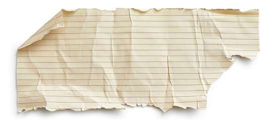 Poster - Isolated against a white backdrop a torn sheet of lined note paper offers copy space image for text