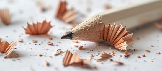Poster - White paper covered in pencil sharpener shavings makes for a fitting back to school scene with clear copy space image
