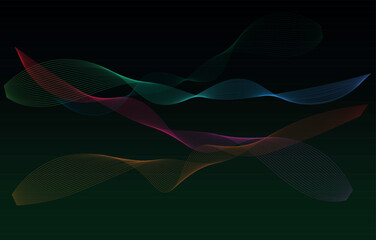 Fototapete - abstraction dark background waves graphics