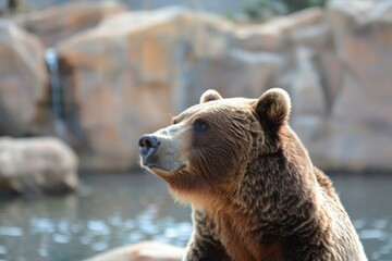 Bear. Majestic Brown Bear in its Natural Habitat, Wildlife Animal in the Wild