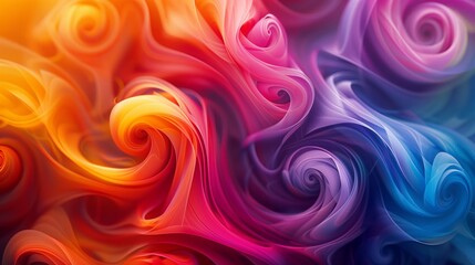 Wall Mural - Abstract colorful swirls of color, swirling colors in the background, smoke effect