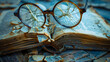 © Théo - Broken Glasses on a Book Representing Knowledge and Fragility