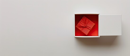 Aufkleber - White box with red design on a white background with copy space image