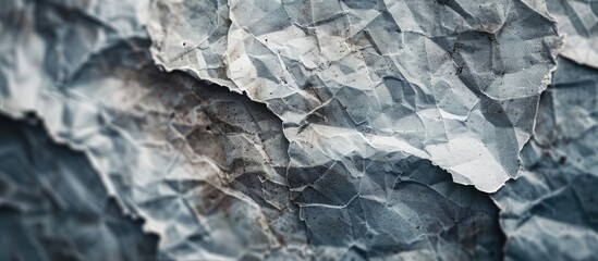 Aufkleber - Close up soft focus image showing crumpled and torn gray paper with space for text or graphics. with copy space image. Place for adding text or design