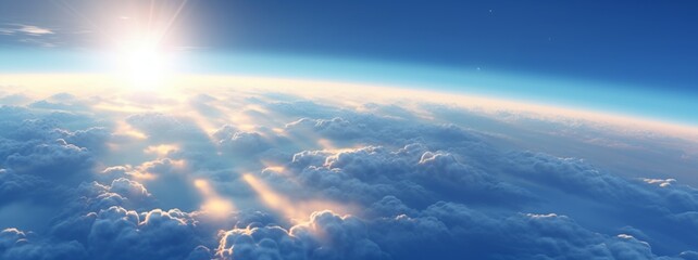 Wall Mural - beautiful cumulus clouds in the blue sky.