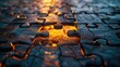 © arti om - Unity: A puzzle with a single missing piece glowing, illustrating the importance of each individual in completing the whole.
