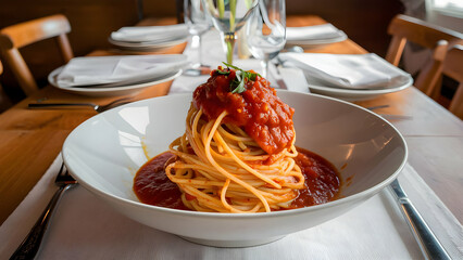 Wall Mural - Rustic Tabletop A Spaghetti Adventure