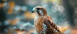 © vxnaghiyev - A prevalent bird of prey in Central Europe the common kestrel Falco tinnunculus from the Falconidae order is often seen after the buzzard Features selective focus with copy space image