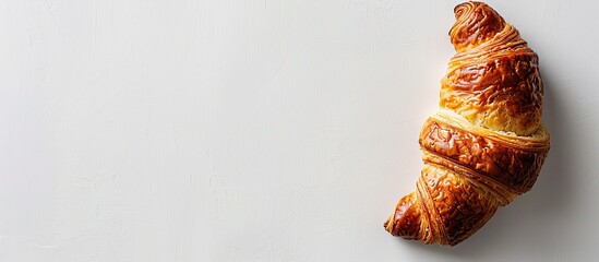 Aufkleber - A delicious solo butter croissant displayed on a white backdrop with a clear clipping path for a copy space image