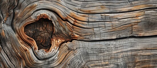 Fototapete - Nature colored old knotted wood surface for a rustic copy space image