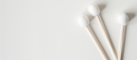 Aufkleber - Cotton buds for ear cleaning displayed on a white backdrop with copy space image