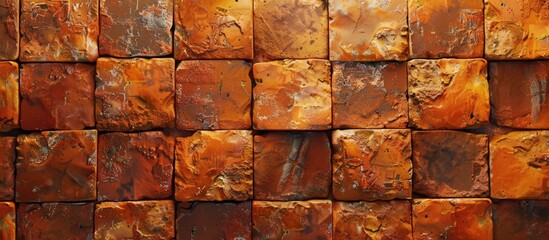 Fototapete - An abstract backdrop featuring aged orange bricks with room for text or graphics perfect as a copy space image