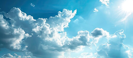 Poster - A scenic view of the expansive blue sky with fluffy clouds ideal for a copy space image