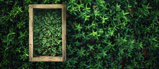 Aufkleber - Box with green grass and copy space image
