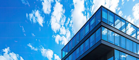 Aufkleber - Modern facade against the sky creating an abstract background with copy space image