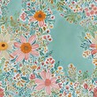 © MillionPixel$ - Floral Seamless Pattern with Pinks and Greens, Featuring Daisies and Flowers