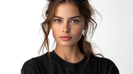 Poster - Portrait of a Young Woman with Brown Hair