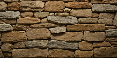 Wall Mural - rustic stone wall with warm lighting. perfect for backgrounds, textures, or historical-themed projec