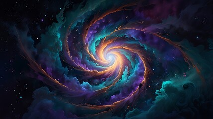 Mystical Swirl Of Cosmic Clouds And Starlight In The Depths Of Outer Space, spirals background