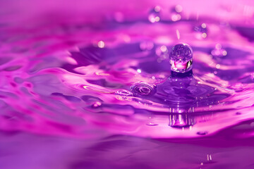 Sticker - Mesmerizing Purple Water Drop Splash in High-Definition