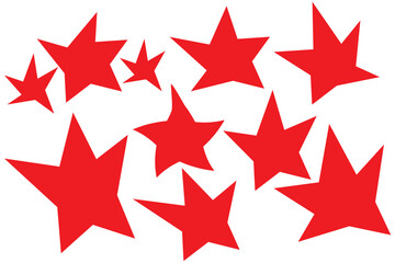 Wall Mural - set of black doodle-style stars drawn by hand. grunge scrawls, charcoal scribbles, rough brush strok