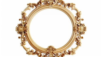 Sticker - Isolated golden frame for design or painting with clipping path included