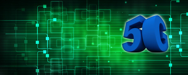 Poster - 3d rendering 5G Network 5G Connection