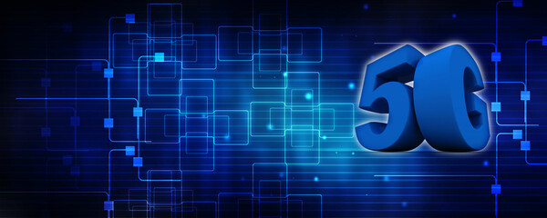 Poster - 3d rendering 5G Network 5G Connection